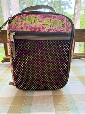 L.L. Bean Pink Green Fish Lunchbox